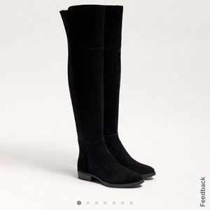 NEW Sold Out Sam Edelman Pam Black Suede Over the Knee Boots 7